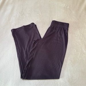 Aritzia Dark Brown Ribbed Straight Leg Pants